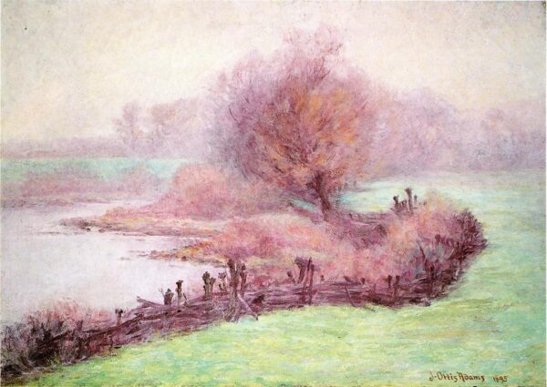 A-Misty-Morning-on-the-Mississinewa by John Ottis Adams, hand-painted oil painting reproduction