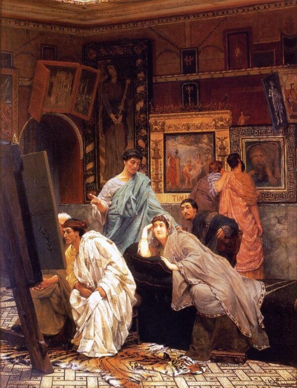 A Collection of Pictures at the Time of Augustus by Lawrence Alma-Tadema, hand-painted oil painting reproduction