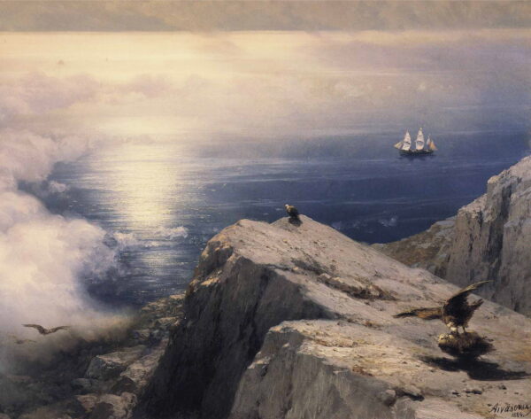 A Rocky Coastal Landscape in the Aegean by Ivan Aivazovsky, hand-painted oil painting reproduction