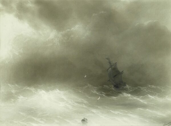 A Strong Wind by Ivan Aivazovsky, hand-painted oil painting reproduction