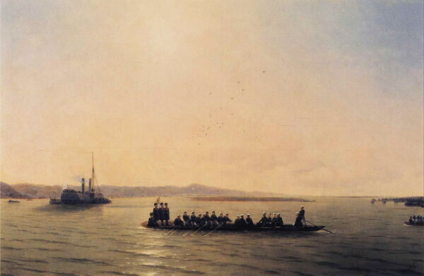 Alexander II Crossing the Danube by Ivan Aivazovsky, hand-painted oil painting reproduction