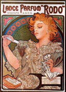 Lance Parfum Rodo by Alphonse Mucha, hand-painted oil painting reproduction