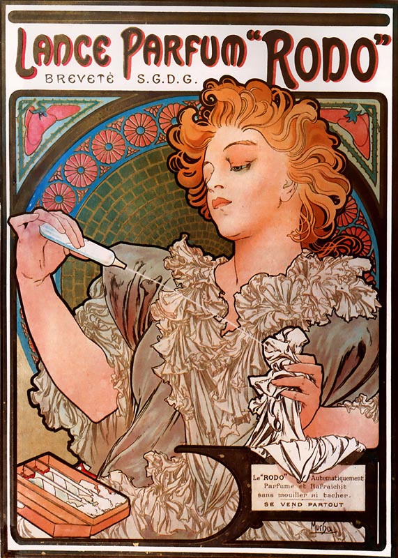 Lance Parfum Rodo by Alphonse Mucha, hand-painted oil reproduction