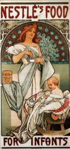 Nestles Food for Infants by Alphonse Mucha, hand-painted oil painting reproduction