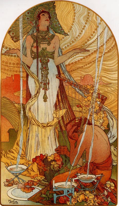 Salammbo by Alphonse Mucha, hand-painted oil reproduction