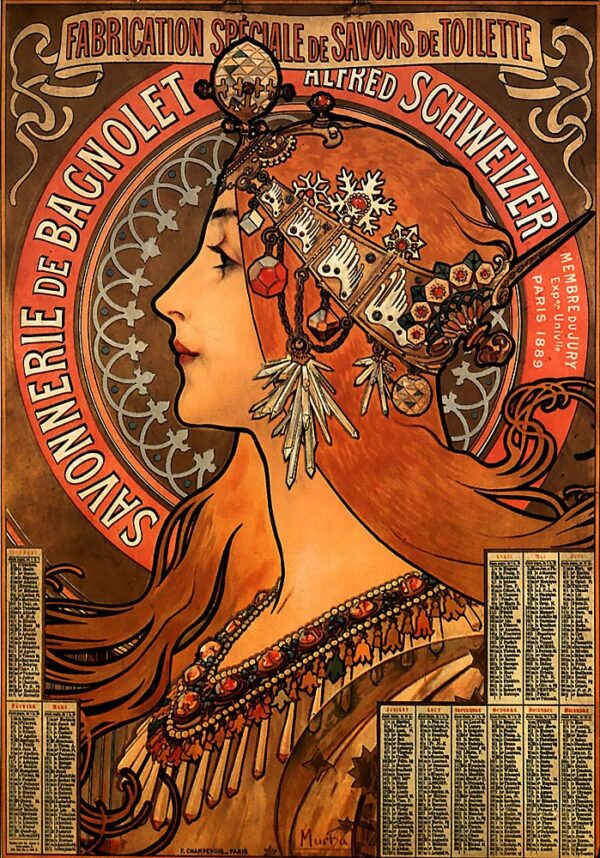 Savonnerie de Bagnolet by Alphonse Mucha, hand-painted oil painting reproduction