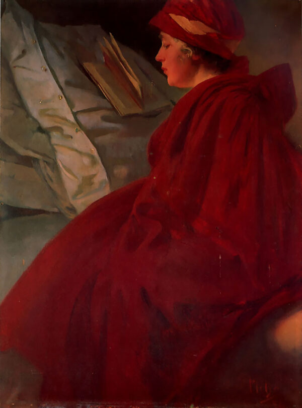 The red cape by Alphonse Mucha, hand-painted oil painting reproduction
