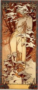 Winter by Alphonse Mucha, hand-painted oil painting reproduction