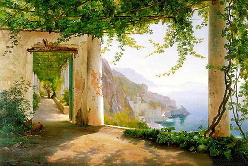 Amalfi Cappuccini II by Carl Frederik Aagaard, hand-painted oil reproduction