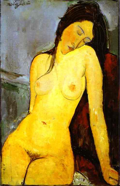 Seated Nude (2) by Amedeo Modigliani, hand-painted oil reproduction