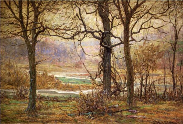 Autumn-on-the-Whitewater-1901 by John Ottis Adams, hand-painted oil painting reproduction