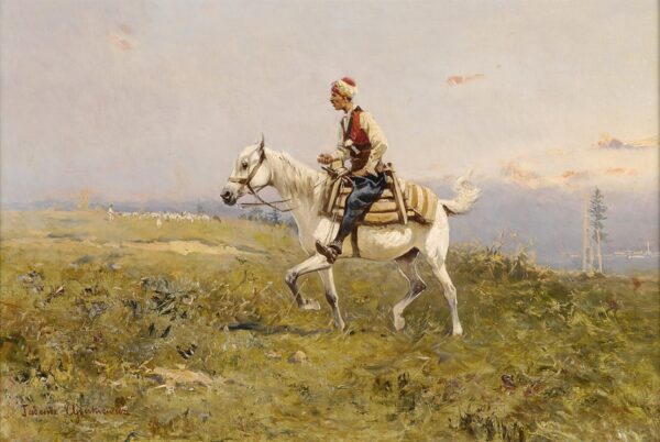 Balkan Rider by Tadeusz Ajdukiewicz, hand-painted oil painting reproduction