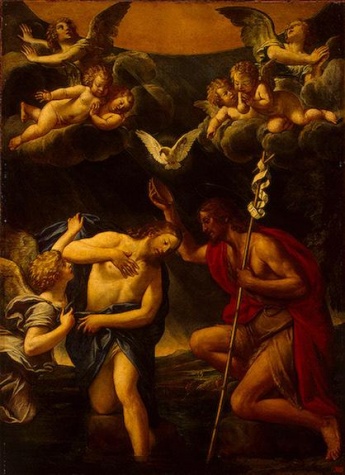 Baptism of Christ by Francesco Albani, hand-painted oil reproduction