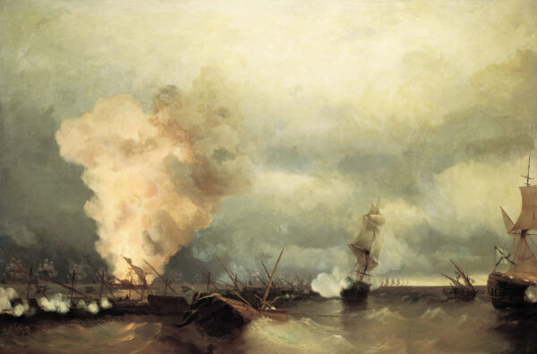 Battle of Vyborg Bay by Ivan Aivazovsky, hand-painted oil painting reproduction