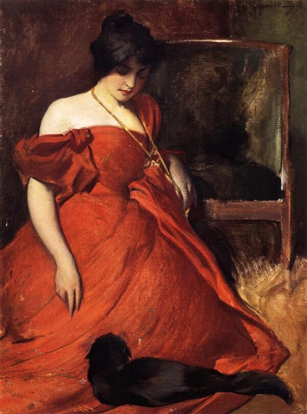 Black and Red by John White Alexander, hand-painted oil painting reproduction