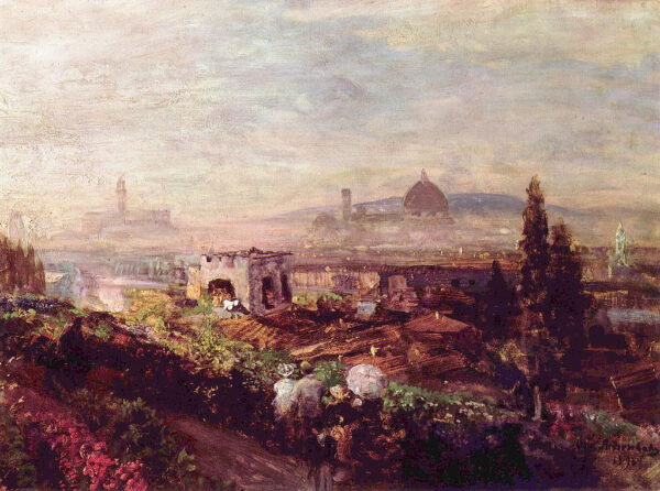 Blick auf Florenz by Oswald Achenbach, hand-painted oil painting reproduction