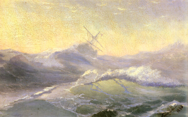 Bracing the Waves by Ivan Aivazovsky, hand-painted oil painting reproduction