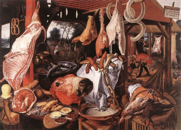 Butcher’s Stall 1551 by Pieter Aertsen, hand-painted oil painting reproduction
