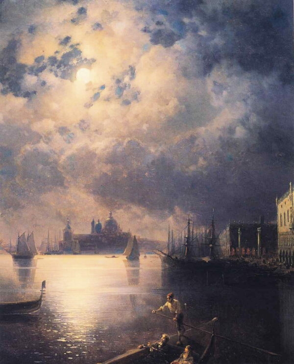 Byron in Venice by Ivan Aivazovsky, hand-painted oil painting reproduction