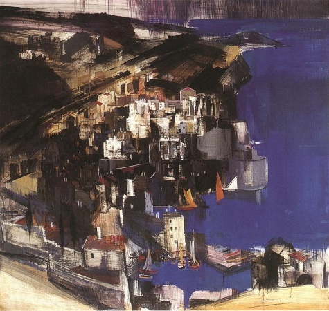 Cefalu 1930 by Vilmos Aba-Novák, hand-painted oil reproduction