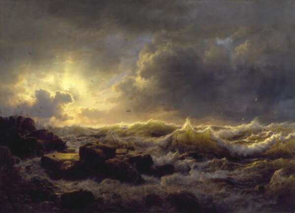 Clearing Up – Coast of Sicily by Andreas Achenbach, hand-painted oil painting reproduction