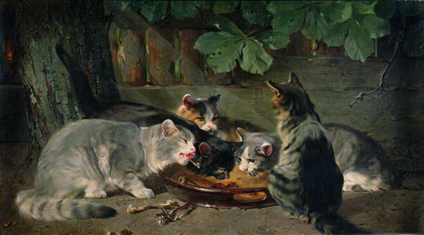 Dinner Time by Julius Adam, hand-painted oil reproduction