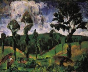 Fetching Wood by Vilmos Aba-Novák, hand-painted oil painting reproduction