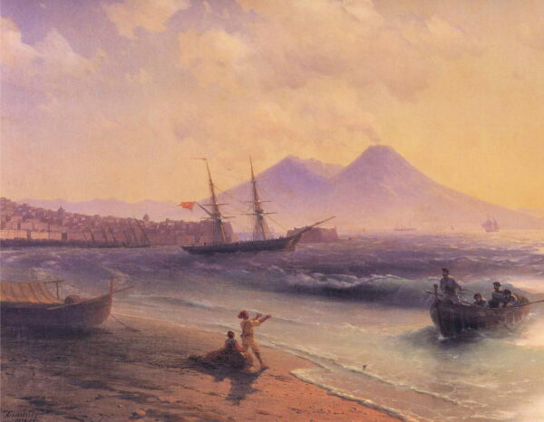 Fishermen Returning Near Naples by Ivan Aivazovsky, hand-painted oil painting reproduction