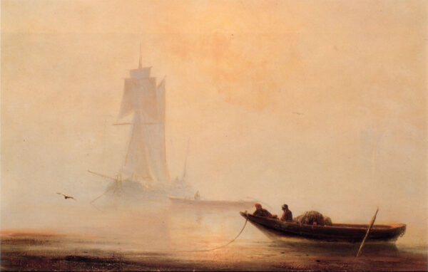 Fishing Boats in a Harbor by Ivan Aivazovsky, hand-painted oil painting reproduction