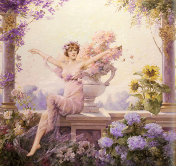 Flora-1913 by Louise Abbéma, hand-painted oil painting reproduction