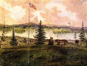 Fort Vancouver Oregon by James Madison Alden, hand-painted oil painting reproduction