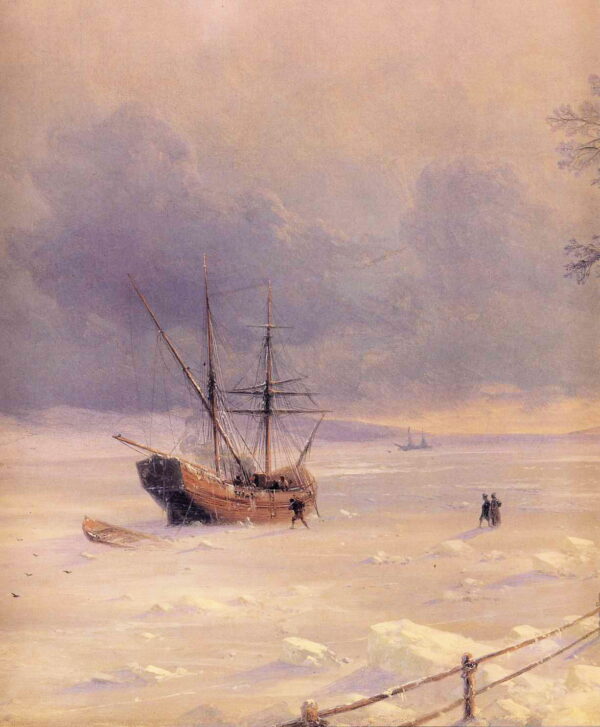 Frozen Bosphorus Under Snow by Ivan Aivazovsky, hand-painted oil painting reproduction
