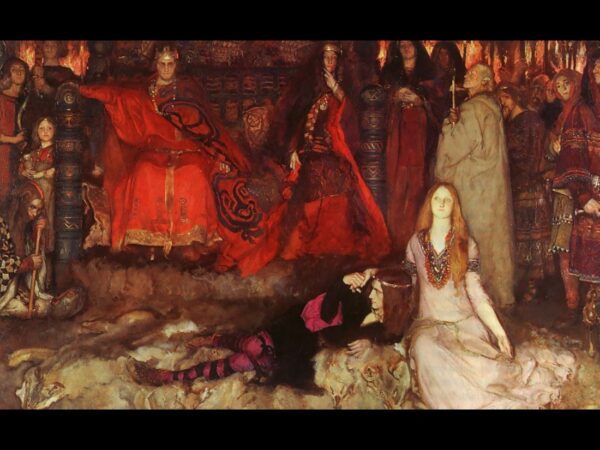 Hamlet Play Scene 1897 by Edwin Austin Abbey, hand-painted oil painting reproduction