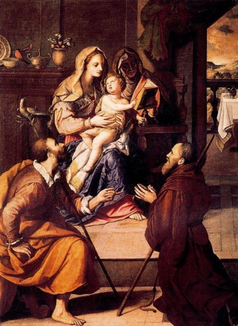 Holy Family with Cardinal Fernando de Medici by Alessandro Allori, hand-painted oil reproduction