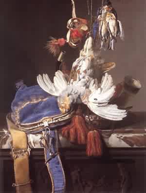 Hunting Still Life 1665 by Willem van Aelst, hand-painted oil reproduction