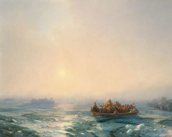 Ice in the Dnepr by Ivan Aivazovsky, hand-painted oil painting reproduction
