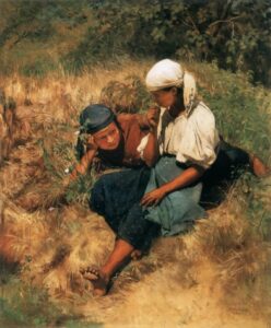 In the Field by Gyula Aggházy, hand-painted oil painting reproduction