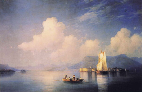 Lake Maggiore in the Evening by Ivan Aivazovsky, hand-painted oil painting reproduction