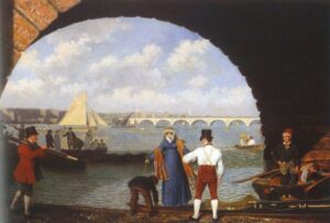 Landing at Westminster Bridge by Jacques Laurent Agasse, hand-painted oil painting reproduction