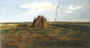 Landscape by Gyula Aggházy, hand-painted oil painting reproduction