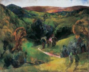 Landscape by Vilmos Aba-Novák, hand-painted oil painting reproduction