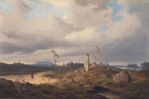 Landscape with Rune Stone by Andreas Achenbach, hand-painted oil painting reproduction