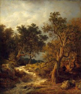 Landscape with a Stream by Andreas Achenbach, hand-painted oil painting reproduction