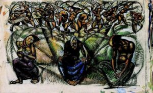 Life c 1919 by Vilmos Aba-Novák, hand-painted oil painting reproduction