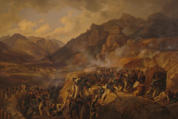 The Defense of the Blockhouse of Malborgeth by Albrecht Adam, hand-painted oil painting reproduction