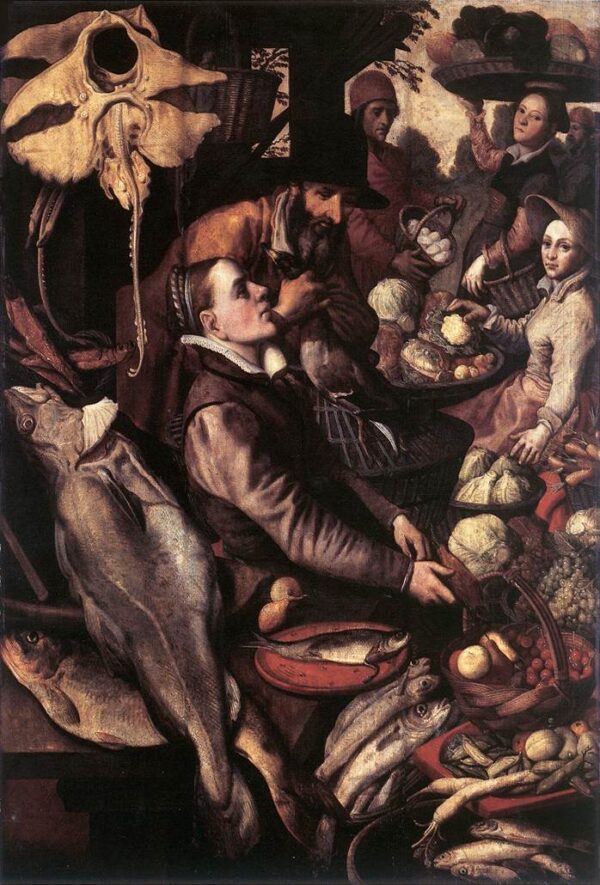 Market Scene by Pieter Aertsen, hand-painted oil painting reproduction