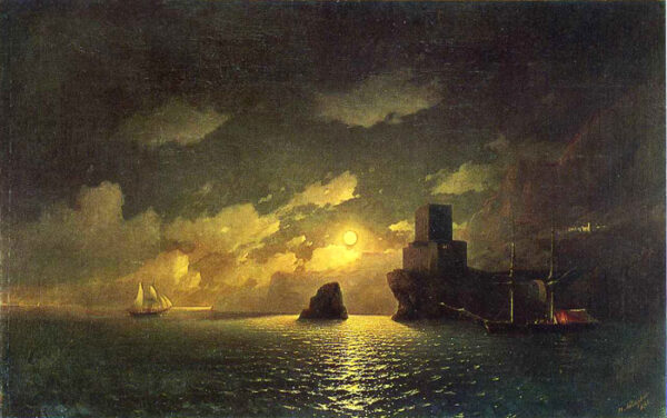Moonlit Night by Ivan Aivazovsky, hand-painted oil painting reproduction