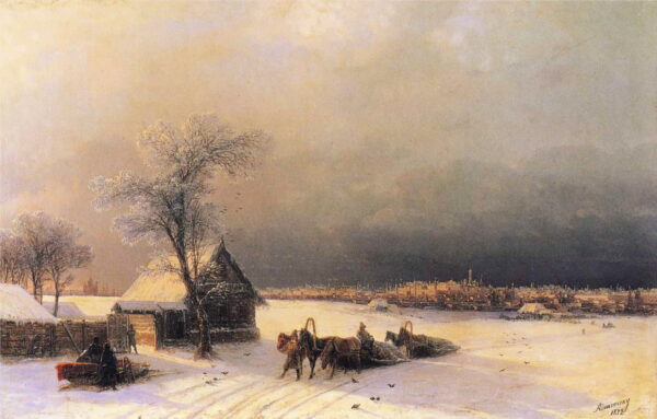 Moscow in Winter from the Sparrow Hills by Ivan Aivazovsky, hand-painted oil painting reproduction