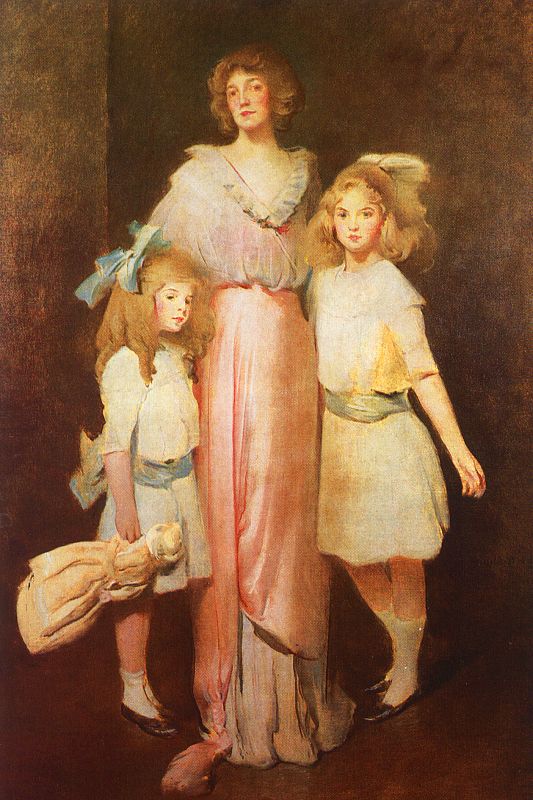 Mrs. Daniels with Two Children by John White Alexander, hand-painted oil reproduction