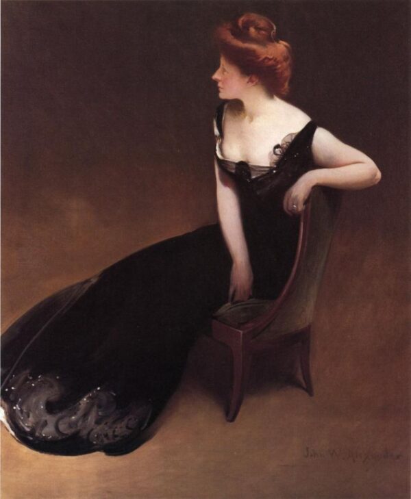 Portrait of Mrs. V (Mrs. Herman Duryea) by John White Alexander, hand-painted oil painting reproduction